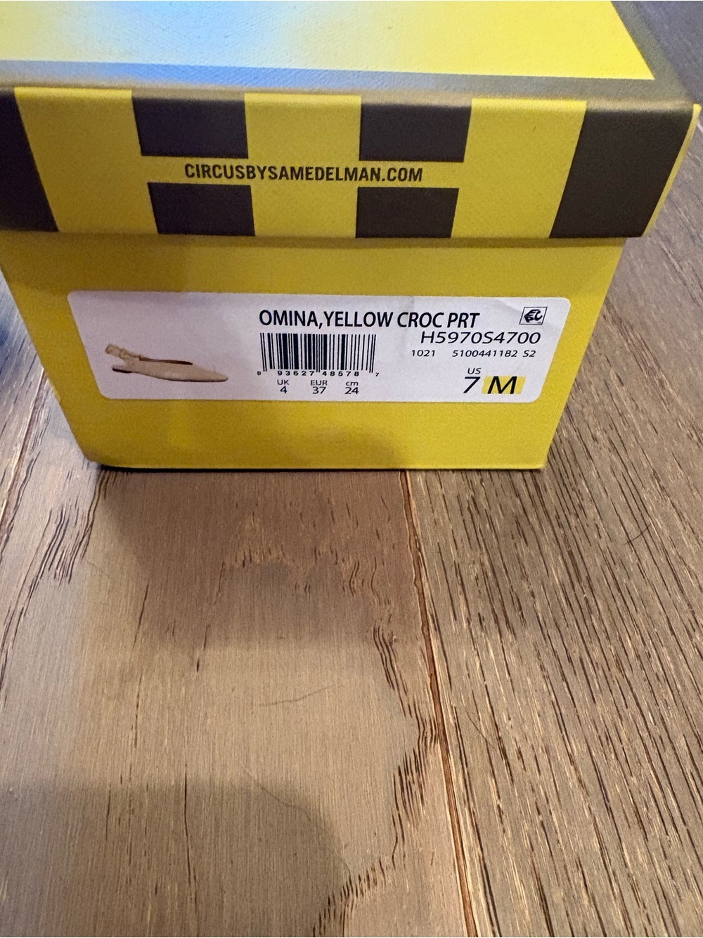 Circus by Sam Edelman $75 NIB Omina Yellow Faux Leather Croc Slingback Flats 7M - Picture 3 of 7